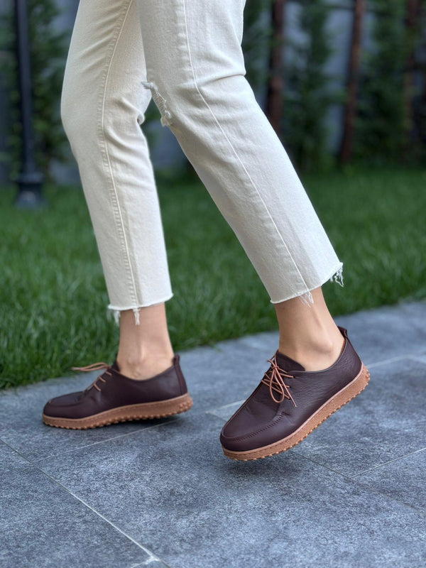 Diva Kahve Deri  Kadın Günlük Ayakkabı