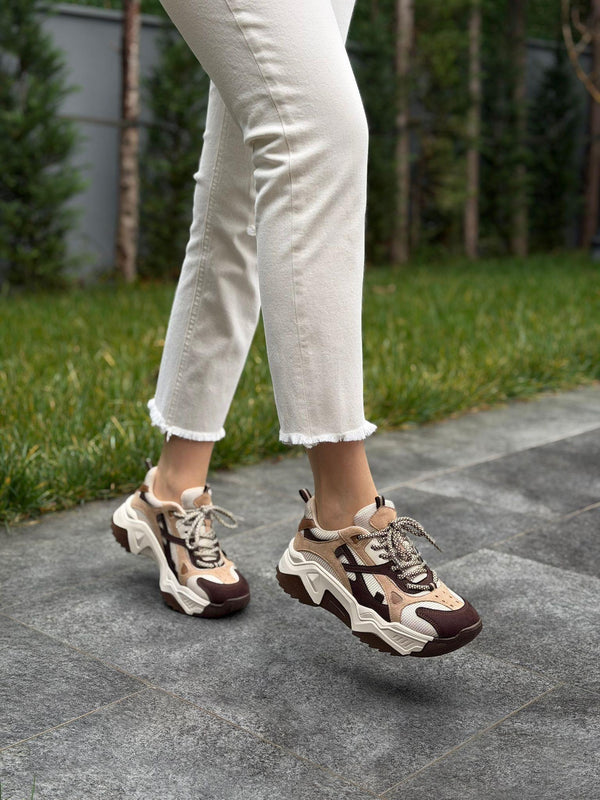 Diva Kahve Krem Kadın Günlük Spor Ayakkabı