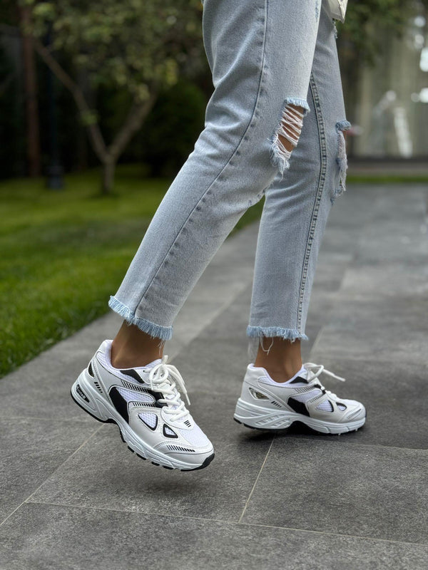 Diva Siyah Beyaz  Kadın Günlük Spor Ayakkabı