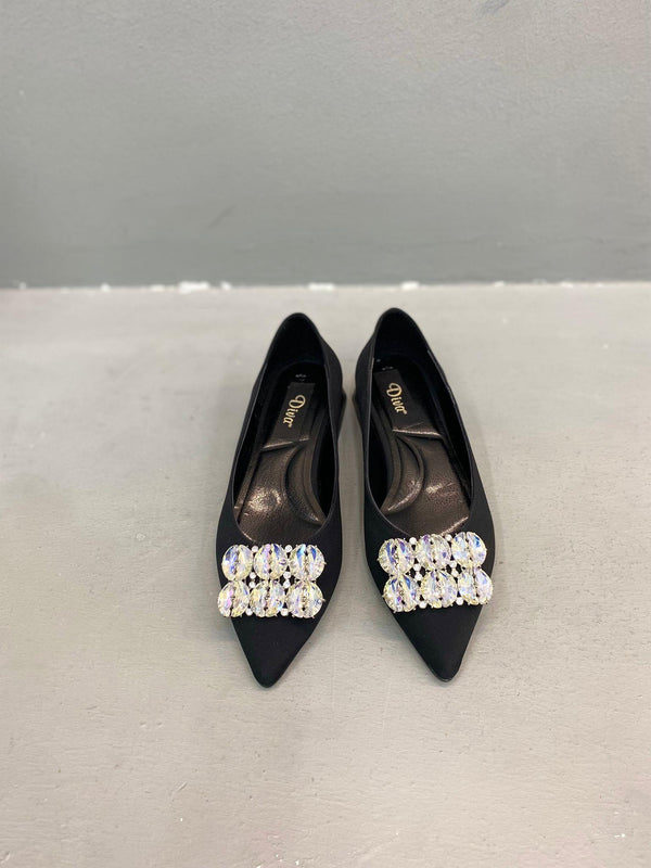 Diva Siyah Taşlı Kadın Günlük Babet