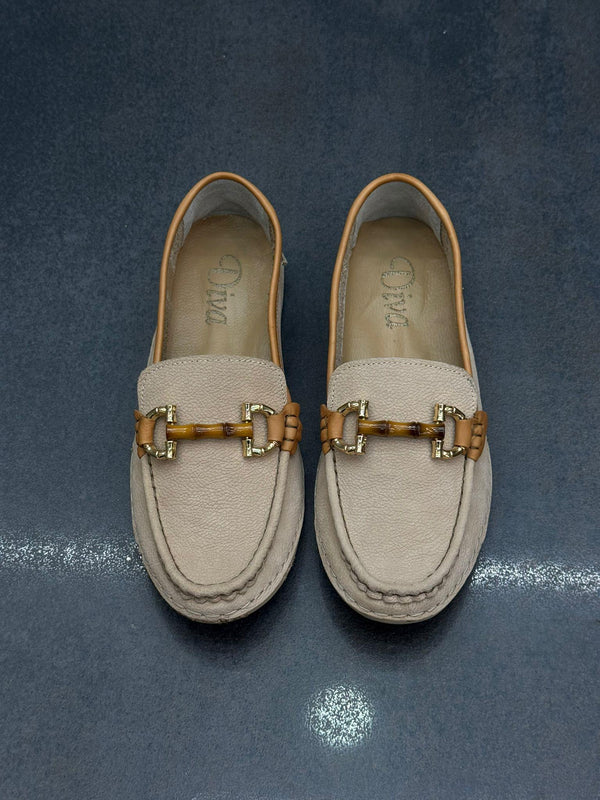 Diva Vizon Süet Deri Tokalı Kadın Günlük Babet