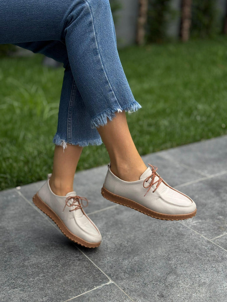 Diva Vizon Taba Deri Kadın Günlük Ayakkabı