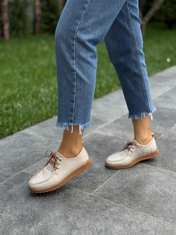 Diva Vizon Taba Deri Kadın Günlük Ayakkabı