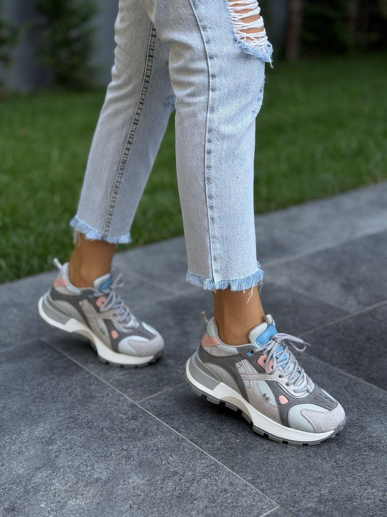 Gri Multi Bağcıklı Kadın Günlük Spor