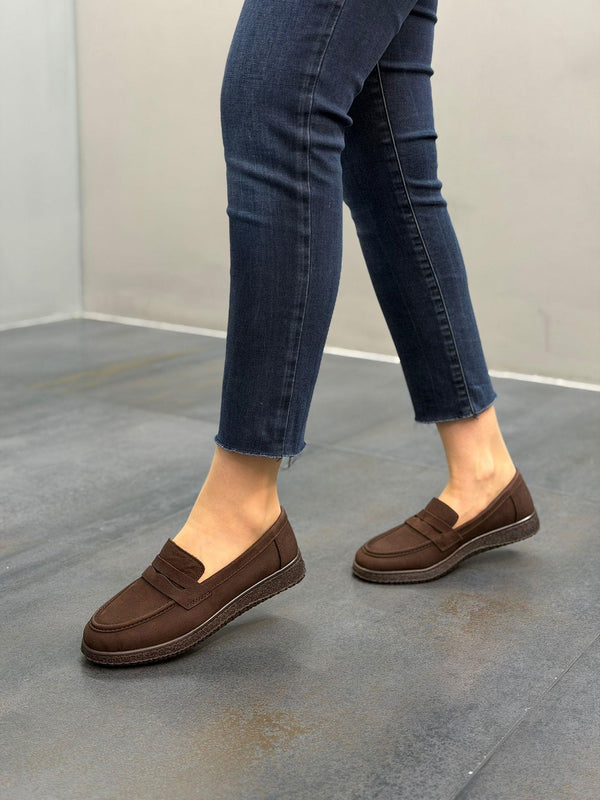 Kahve Deri Kadın Günlük Ayakkabı