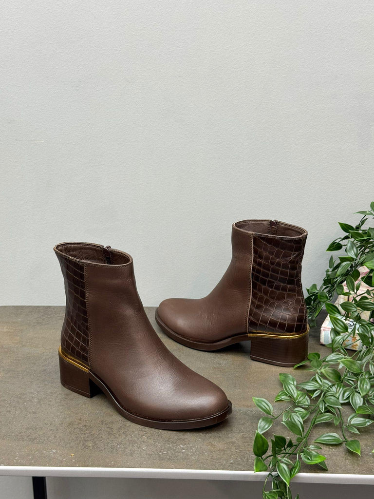 Kahve Deri Kroko Kadın Günlük Bot