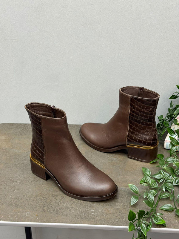 Kahve Deri Kroko Kadın Günlük Bot