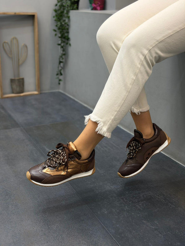 Kahve MİLEA Bağcıklı Kadın Günlük Spor Ayakkabı