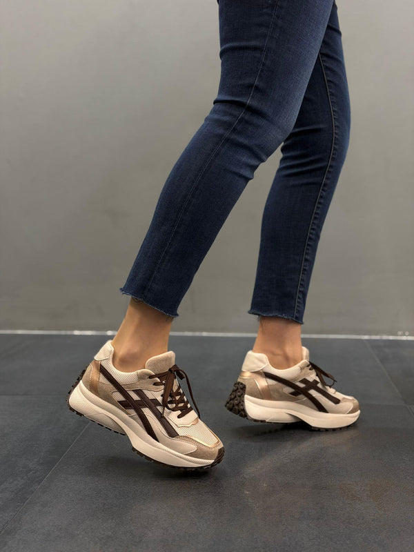 Krem Kahve  Kadın Günlük Spor Ayakkabı