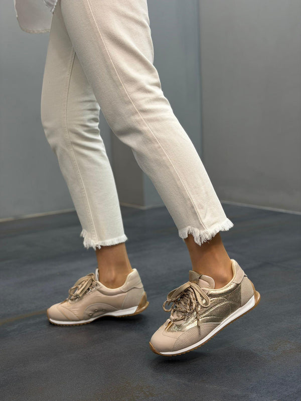 Krem MİLEA Bağcıklı Kadın Günlük Spor Ayakkabı