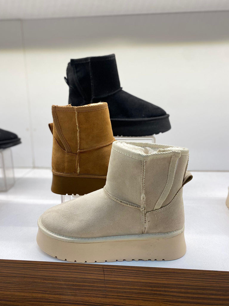 Krem Süet Cırtlı Kadın Günlük Bot