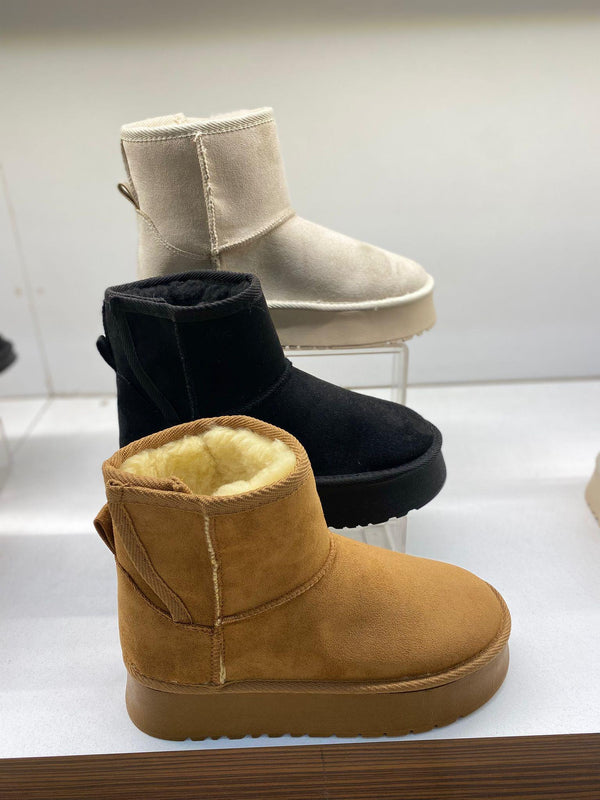 Krem Süet Cırtlı Kadın Günlük Bot