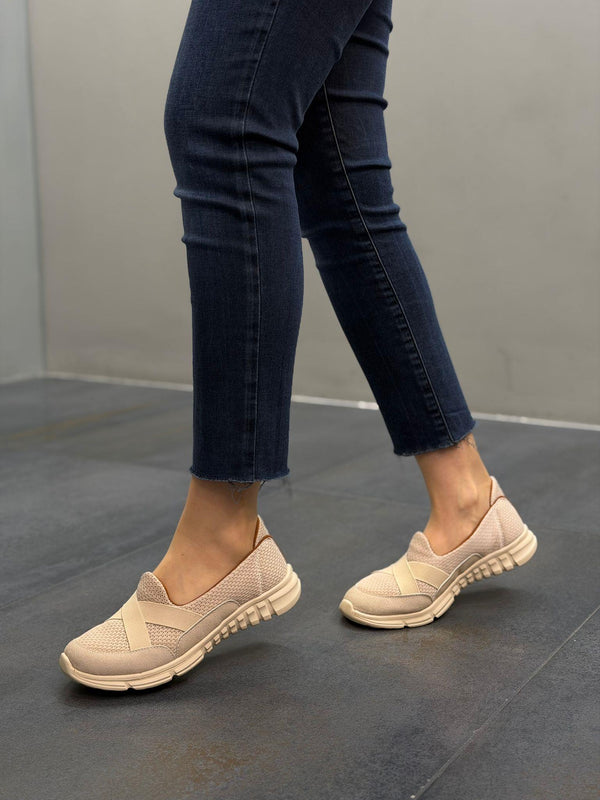 Krem Triko Kadın Günlük Spor Ayakkabı