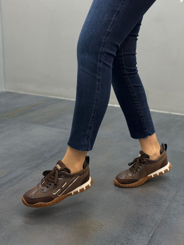 LİNDA Kahve Parşüt Kumaş Kadın Günlük Spor