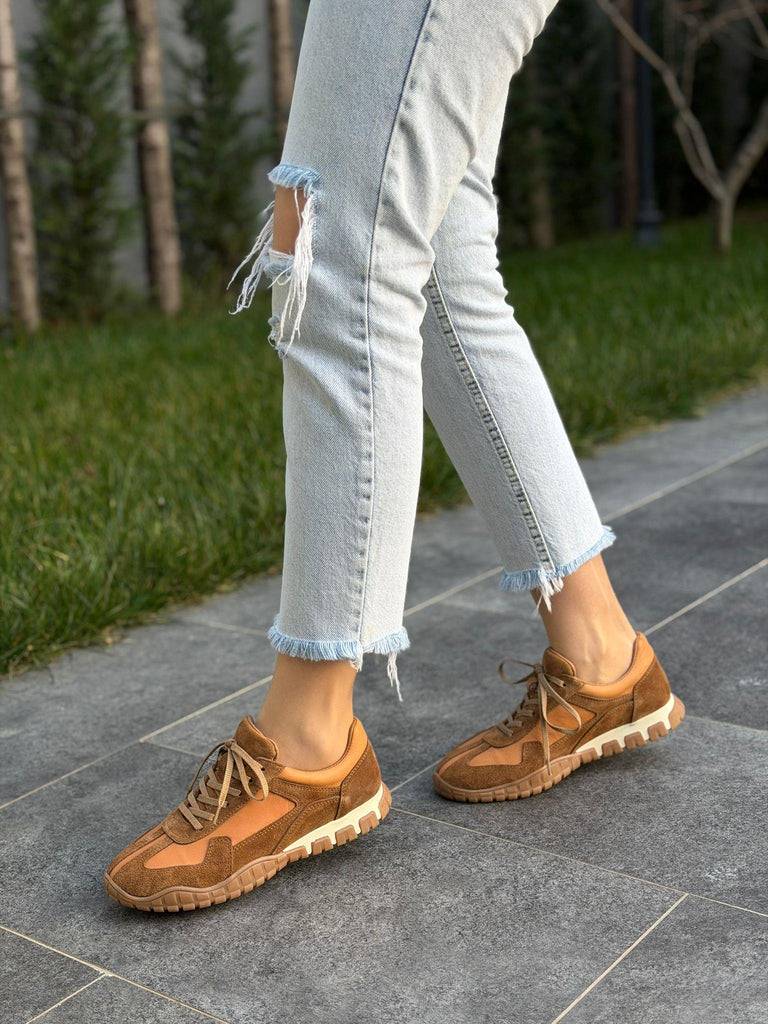 ROSA Taba Deri Kadın Günlük Spor Ayakkabı