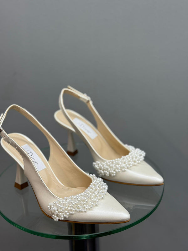 Sedef İncili Topuklu Kadın Ayakkabı