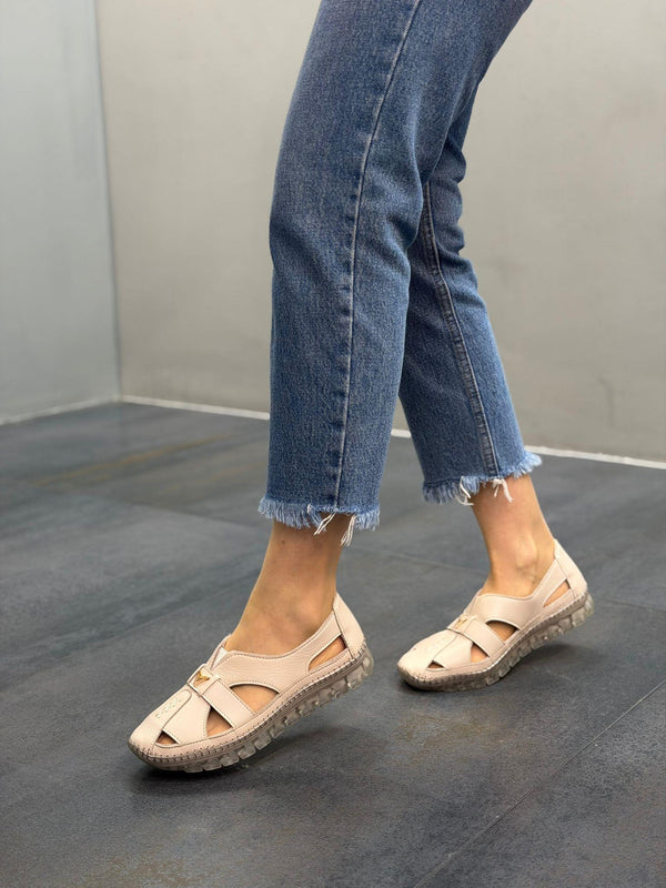 SİENA Vizon Deri Ortopedik Kadın Günlük Ayakkabı