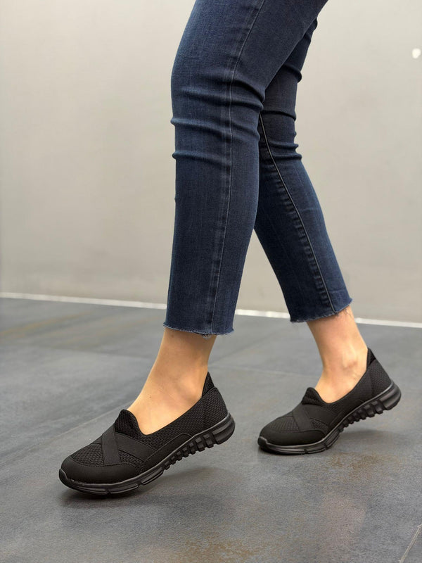 Siyah Kömür Triko Kadın Günlük Spor Ayakkabı