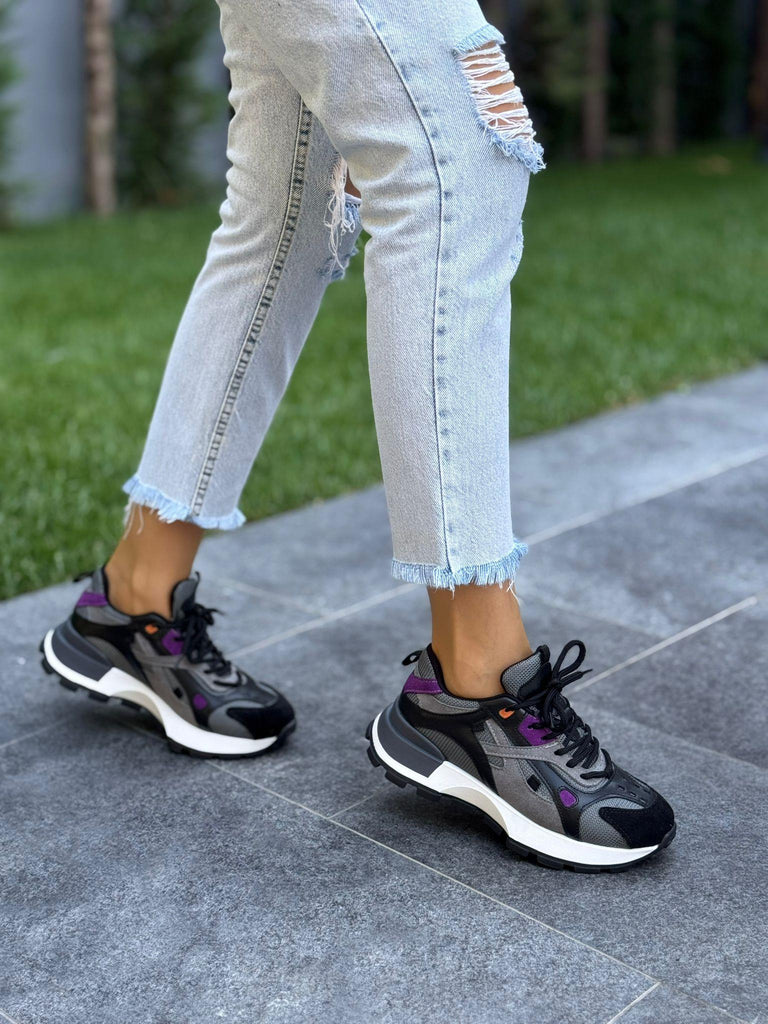 Siyah Multi Bağcıklı Kadın Günlük Spor