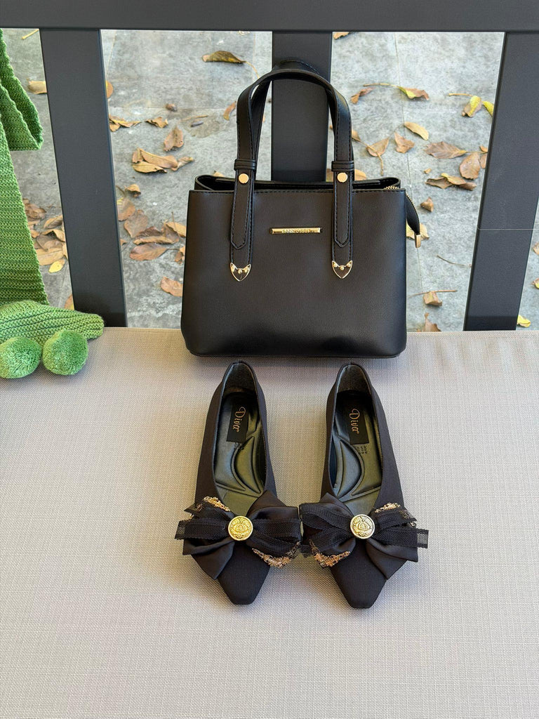 Siyah Nubuk Fiyonklu Kadın Günlük Babet