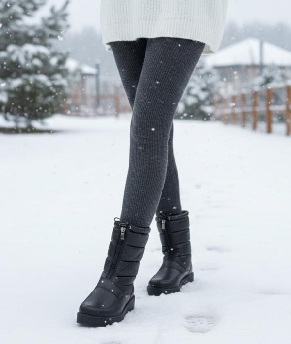 Siyah Paraşüt Kumaş Kar Botu 1453-01