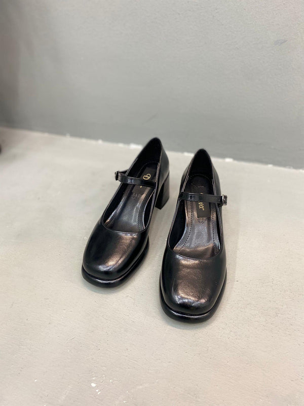 Siyah Rustik Topuklu Kadın Günlük Ayakkabı