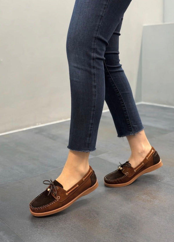 Taba Kahve Süet Deri Kadın Günlük Babet