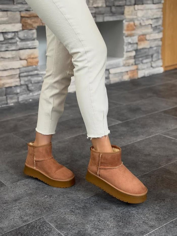 Taba Süet Kalın Taban Kadın Günlük Bot