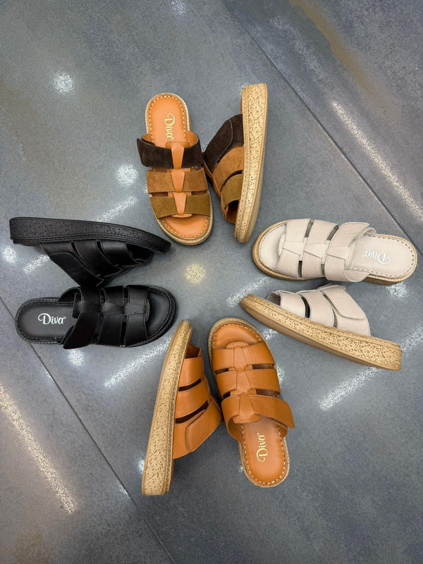 Vizon Deri Cırtlı Ortopedik Kadın Terlik