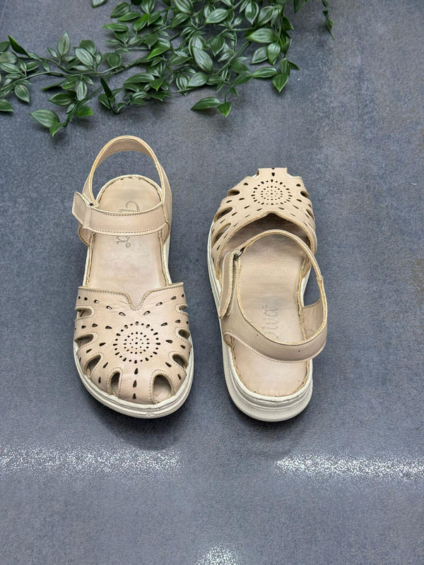 Vizon Deri Ortopedik Kapalı Kadın Günlük Sandalet