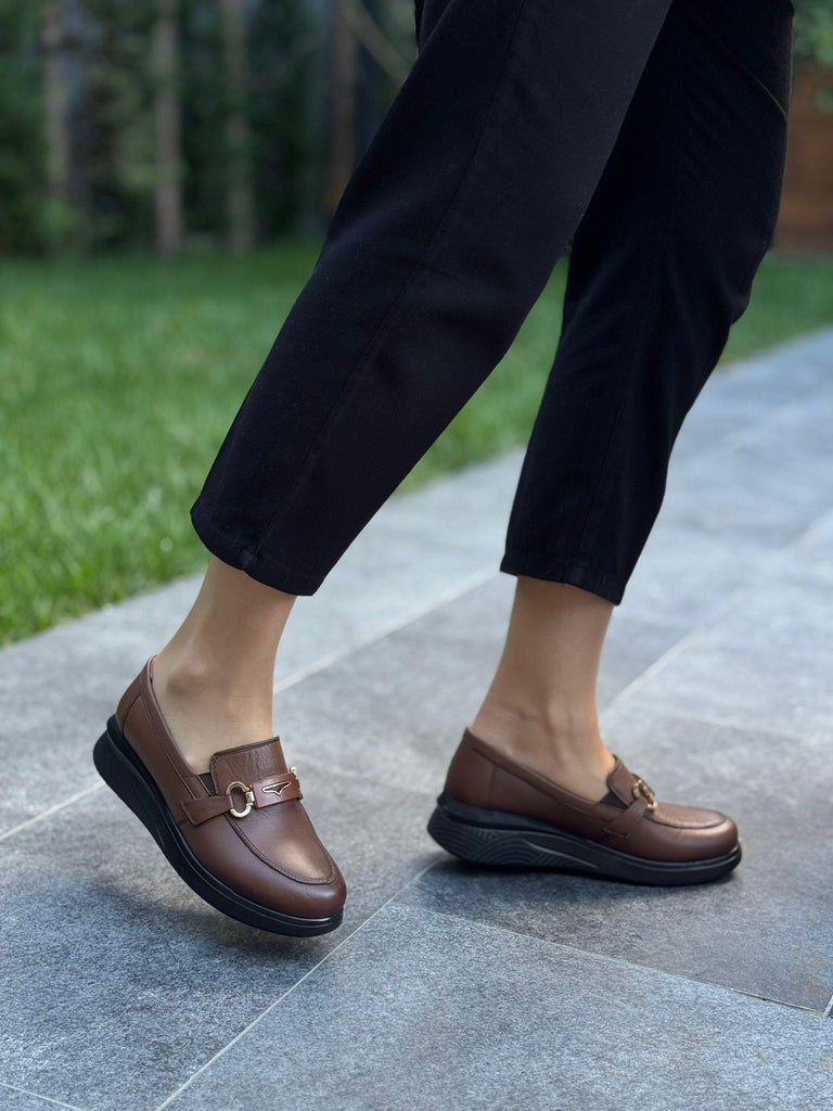 Vizon Deri Tokalı Kadın Günlük Ayakkabı