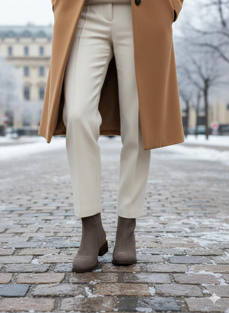 Vizon Süet Deri Kadın Günlük Bot