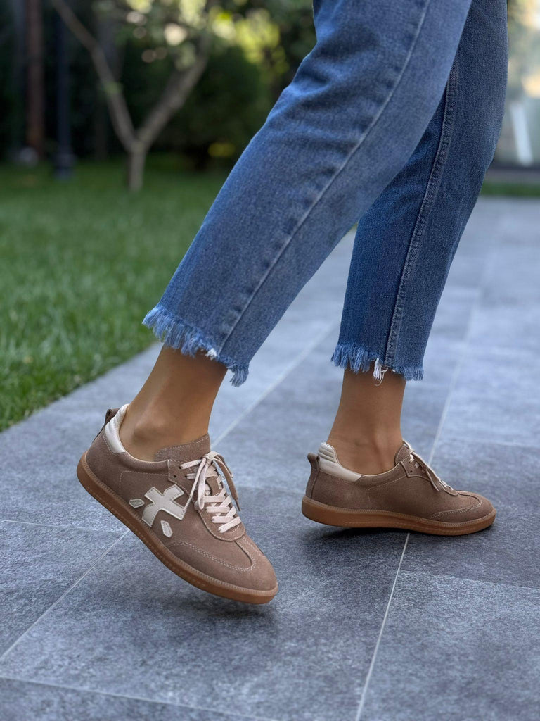 Vizon Süet Deri Kadın Günlük Spor Ayakkabı