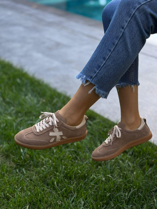 Vizon Süet Deri Kadın Günlük Spor Ayakkabı